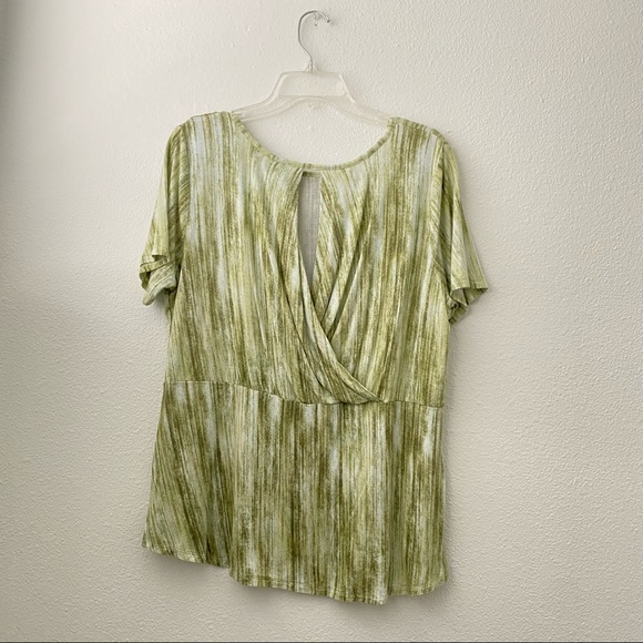089. Lisa Rinna Collection Green Open Back Top - Picture 13 of 13
